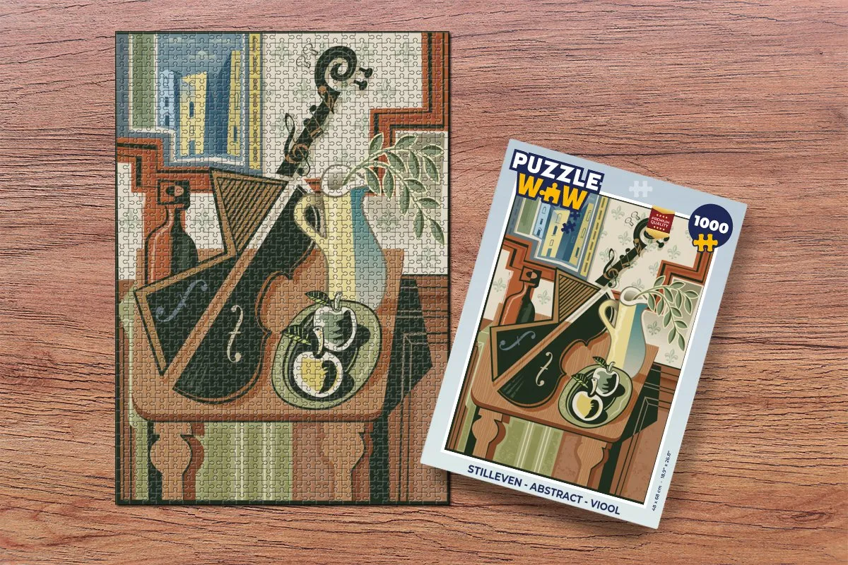 PuzzleWow Stilleven Abstract Viool Legpuzzel 1000 Stuks - Multicolor