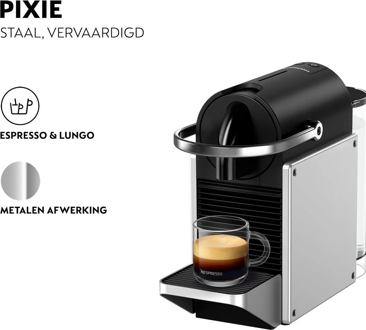 De'Longhi Nespresso Pixie EN127.S Koffiecupmachine - Zilver