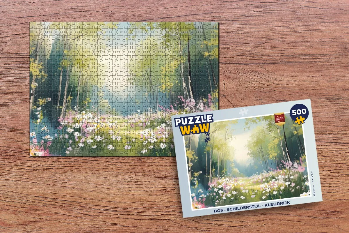 PuzzleWow Bos Legpuzzel 500 Stuks - Kleurrijk Landschap