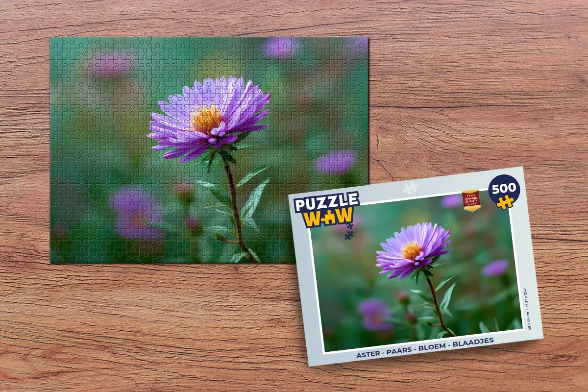 PuzzleWow Aster Legpuzzel 500 Stuks - Paars