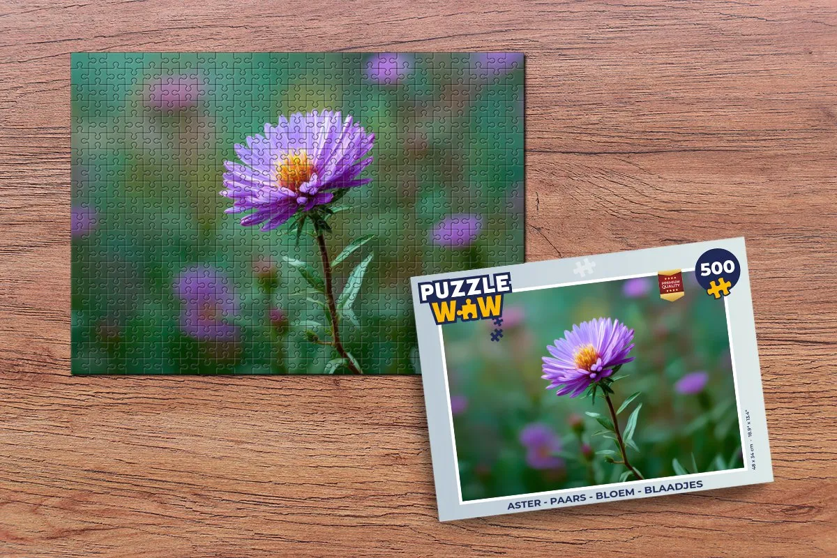 PuzzleWow Aster Legpuzzel 500 Stuks - Paars