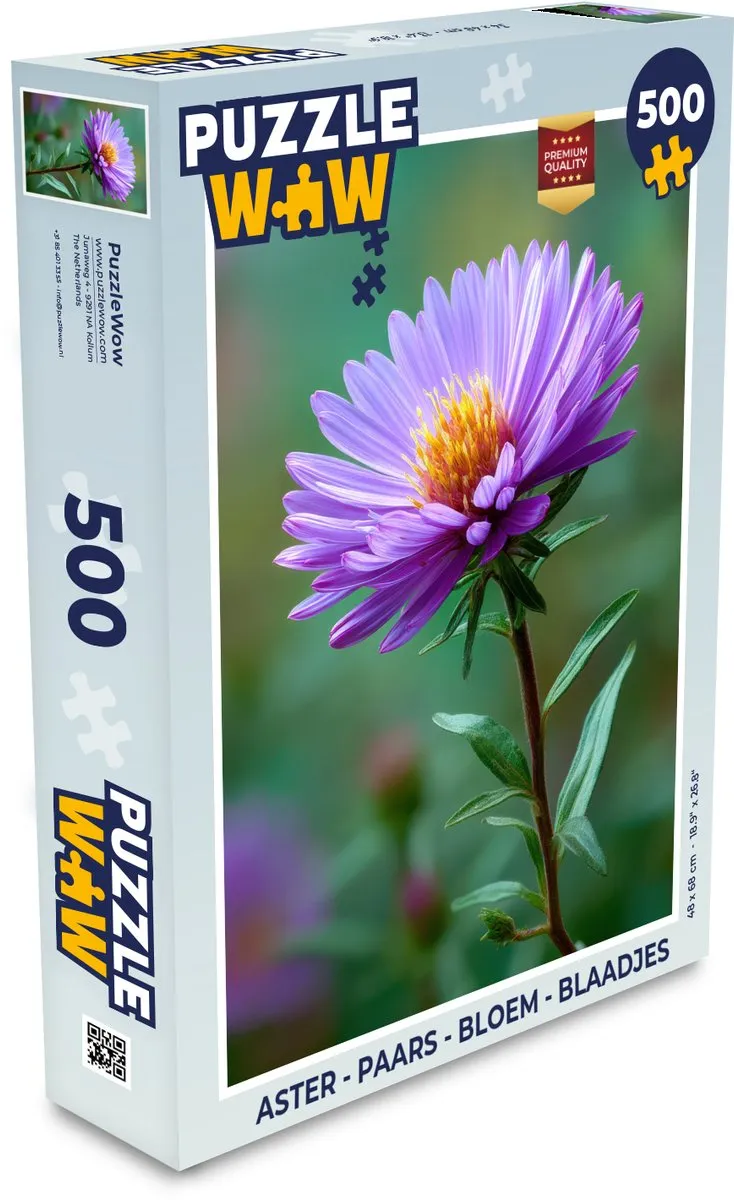 PuzzleWow Aster Legpuzzel 500 Stuks - Paars