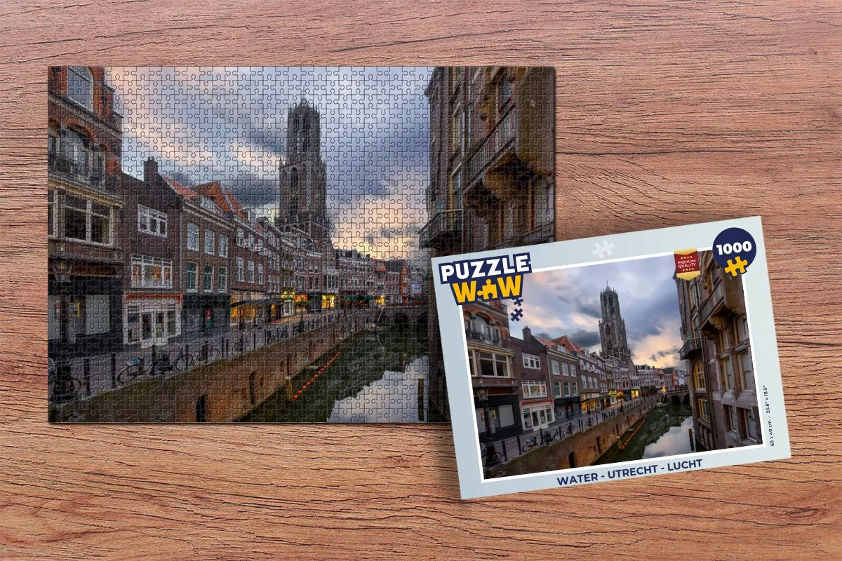 PuzzleWow Utrecht Lucht Legpuzzel 1000 Stuks - Multicolor