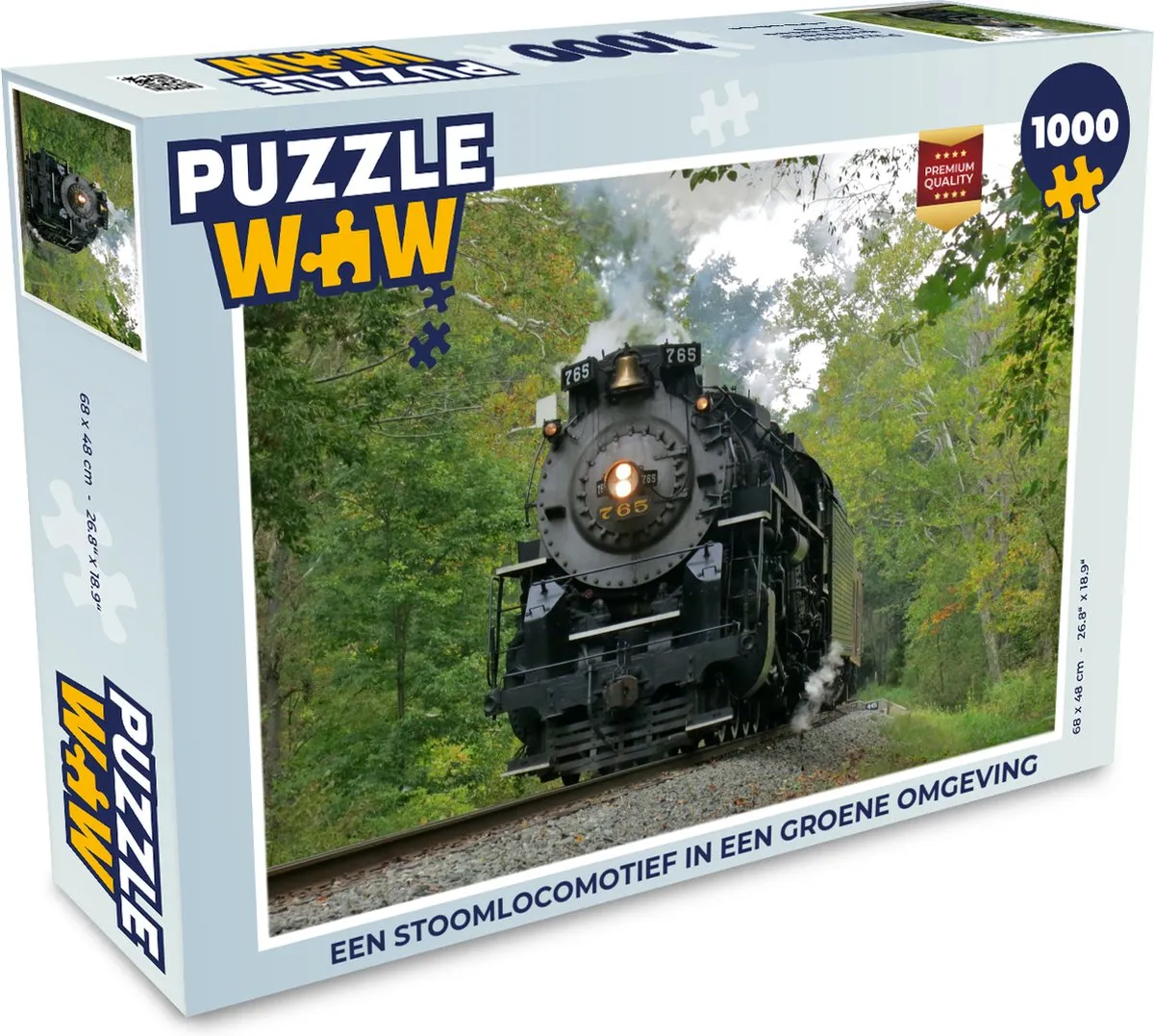 PuzzleWow Legpuzzel Stoomlocomotief Groene Omgeving 1000 Stuks - Multicolor