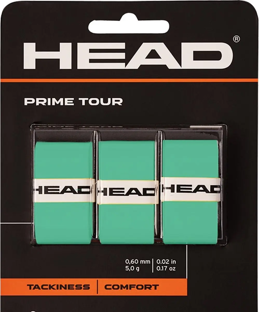 Head Prime Tour Tennis/Padel Overgrip Mintgroen - 3 Stuks
