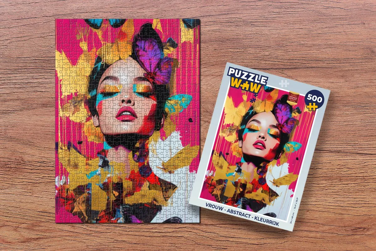 PuzzleWow Abstract Legpuzzel 500 Stuks - Vrouw Kleurrijk