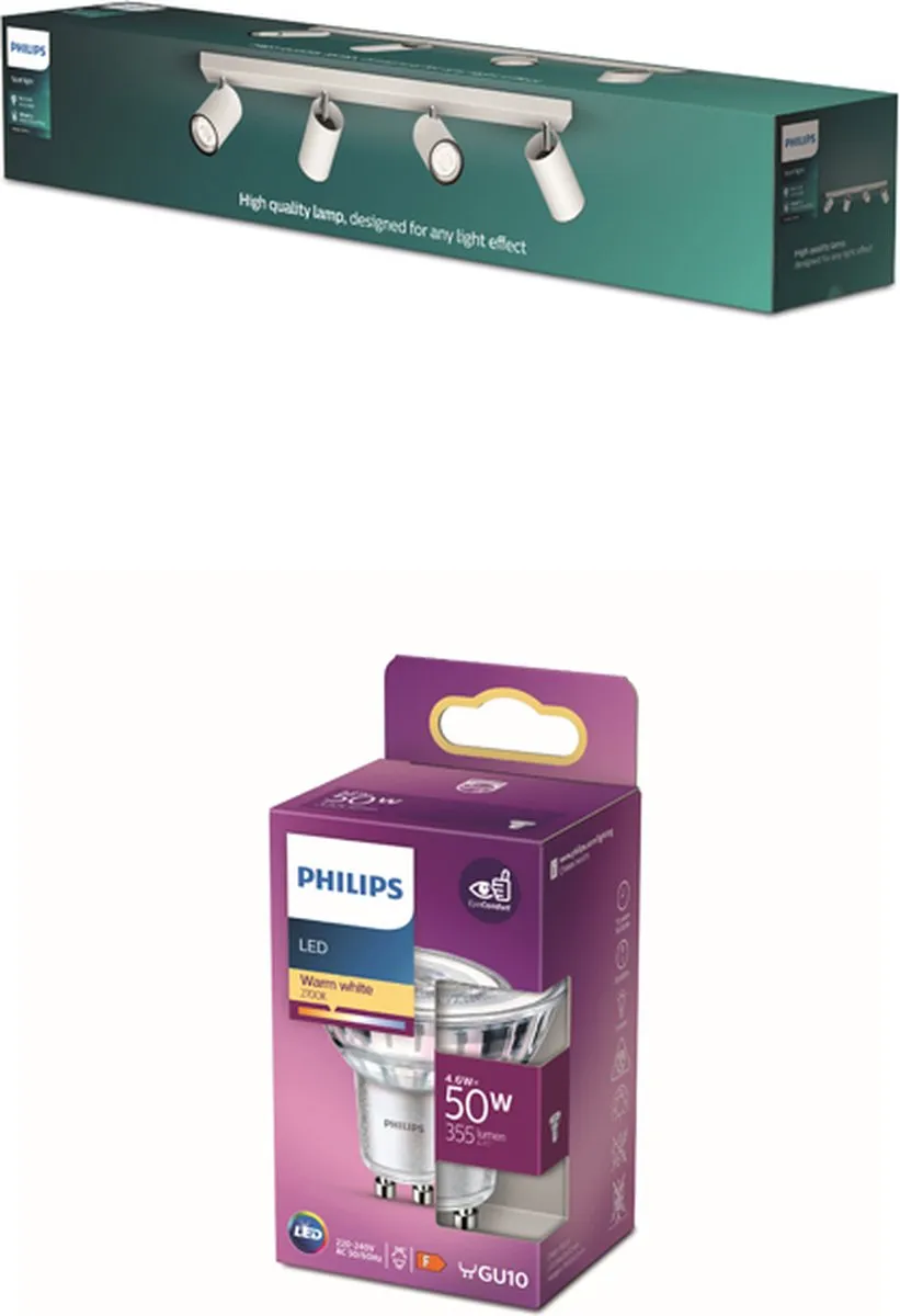 Philips Kosipo Opbouwspot 4x GU10 Warmwit 2700K