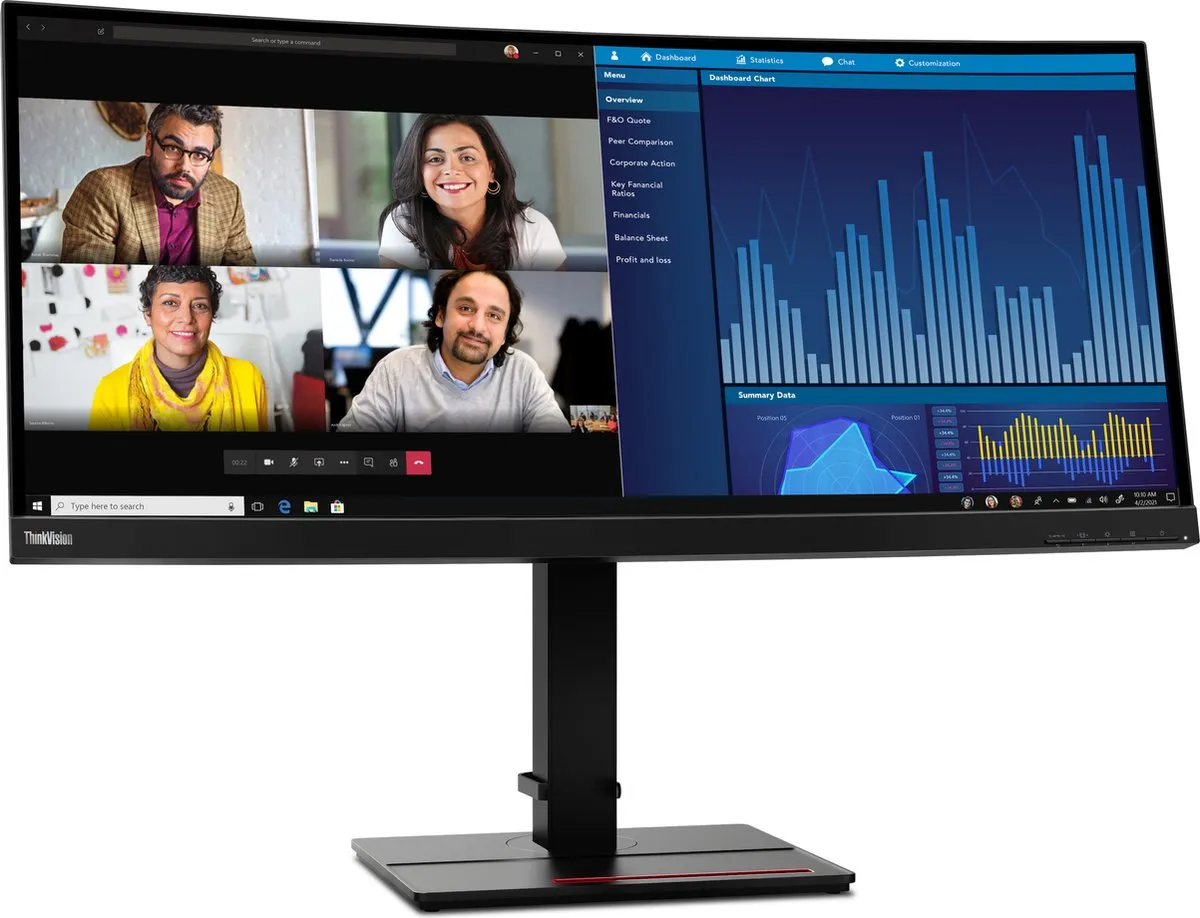 Lenovo ThinkVision P34w-20 Monitor 34" 3440x1440 - Zwart