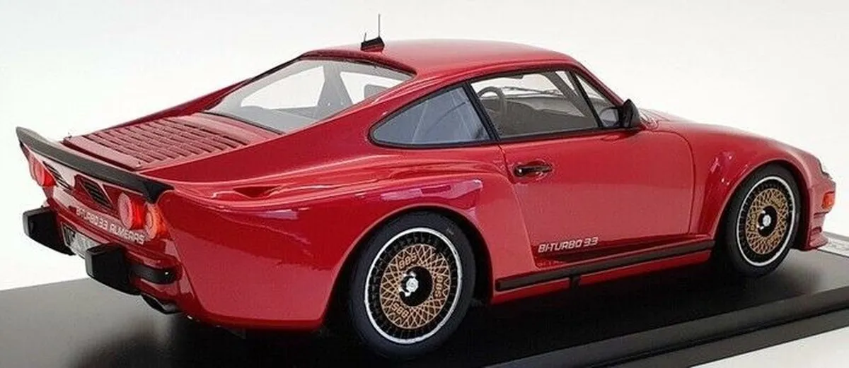 Porsche 911 (930) Bi-Turbo 3.3 Alméras - 1:18 Model - Rood