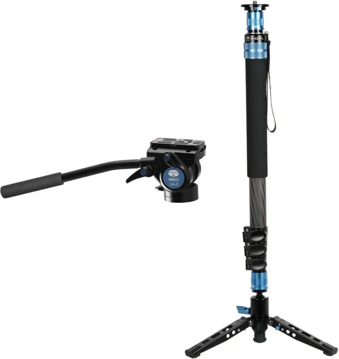 Sirui P-424FL Carbon Monopod + VA-5 Videokop