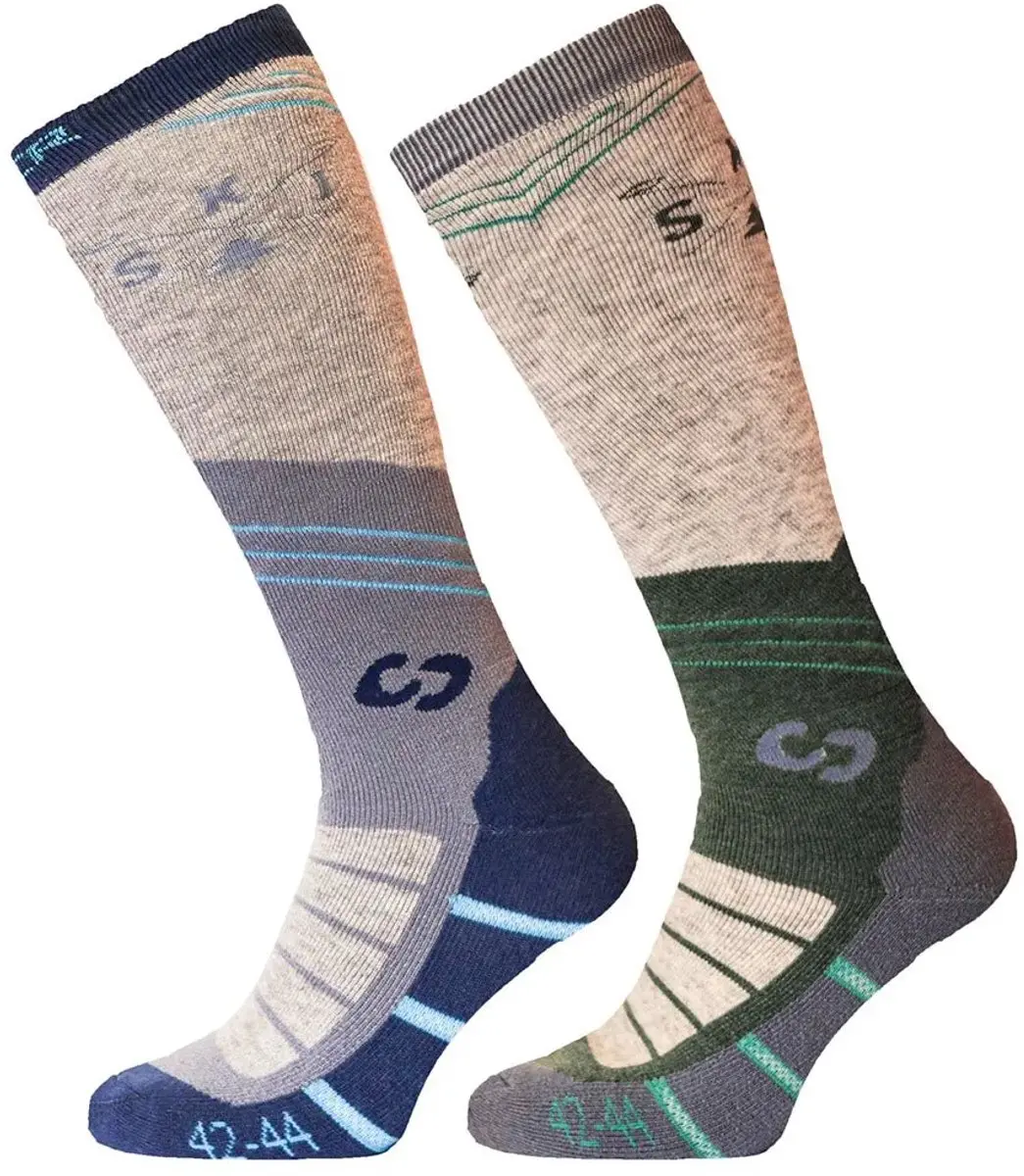 SINNER Mens Ski Socks Mountain Ski Double Pack Wintersportsokken Unisex