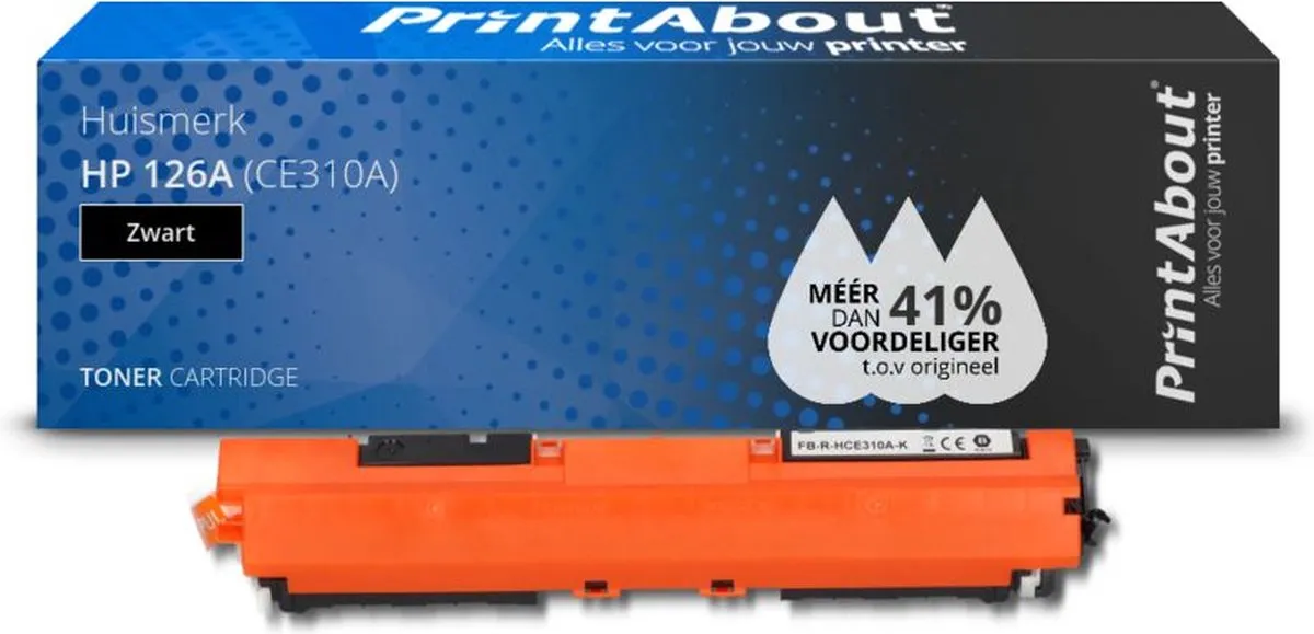 PrintAbout HP 126A CE310A Toner Zwart - 1.500 Pagina's