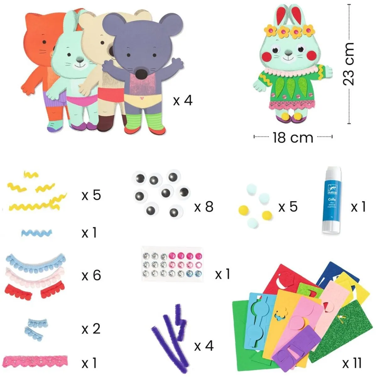 Djeco Creatieve Collage Set Multicolore
