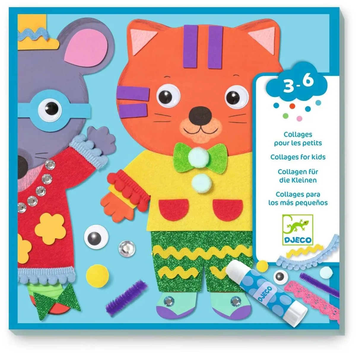 Djeco Creatieve Collage Set Multicolore