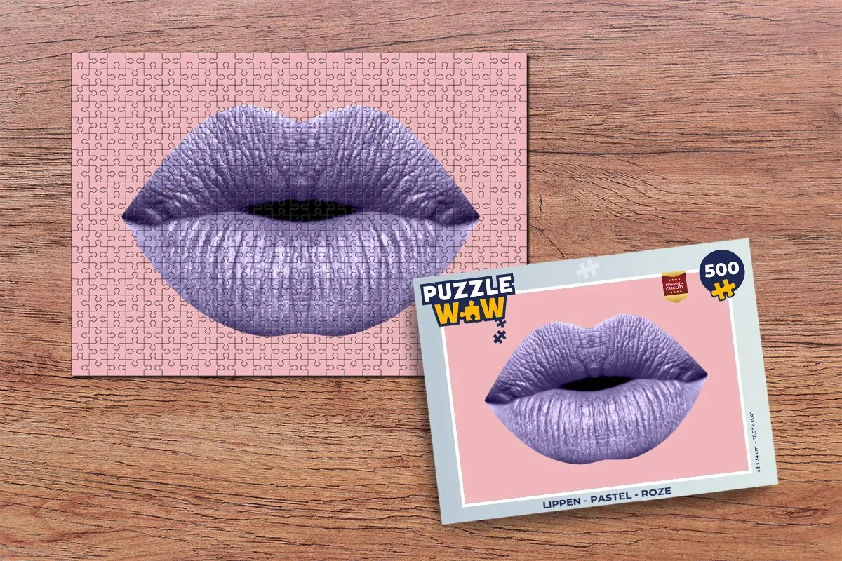 PuzzleWow Lippen Pastel Puzzel 500 Stuks - Multicolor