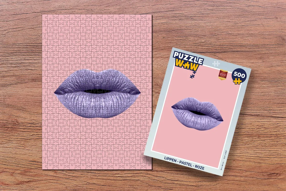 PuzzleWow Lippen Pastel Puzzel 500 Stuks - Multicolor