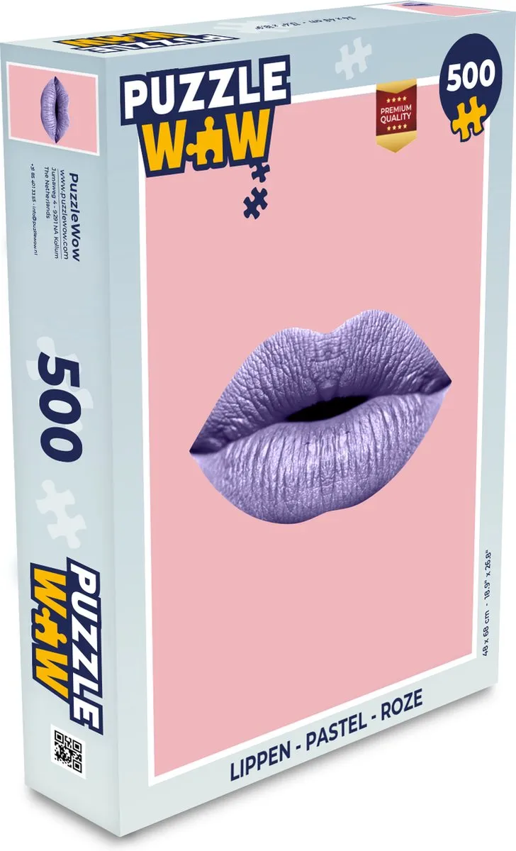 PuzzleWow Lippen Pastel Puzzel 500 Stuks - Multicolor