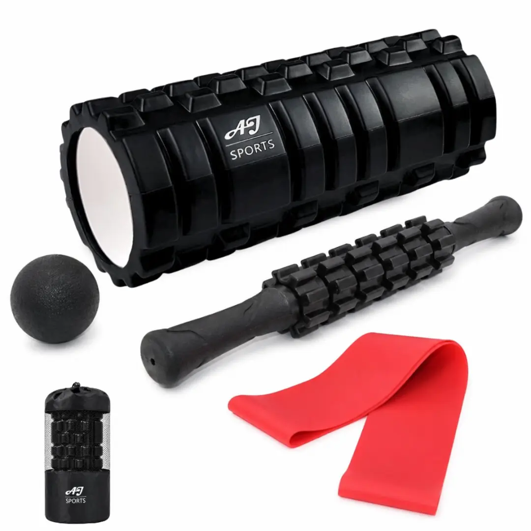 AJ-Sports Foam roller set 4 delig + Gratis Weerstandsband