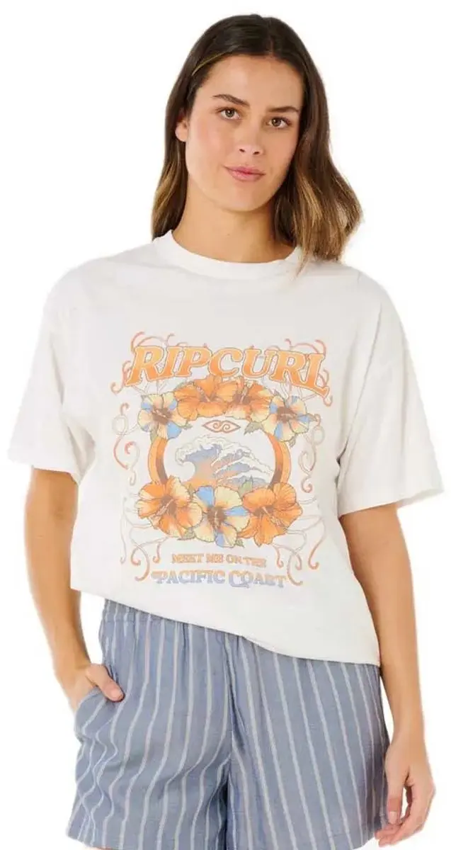 Rip Curl Pacific Coast Heritage T-shirt Met Korte Mouwen Wit S Vrouw