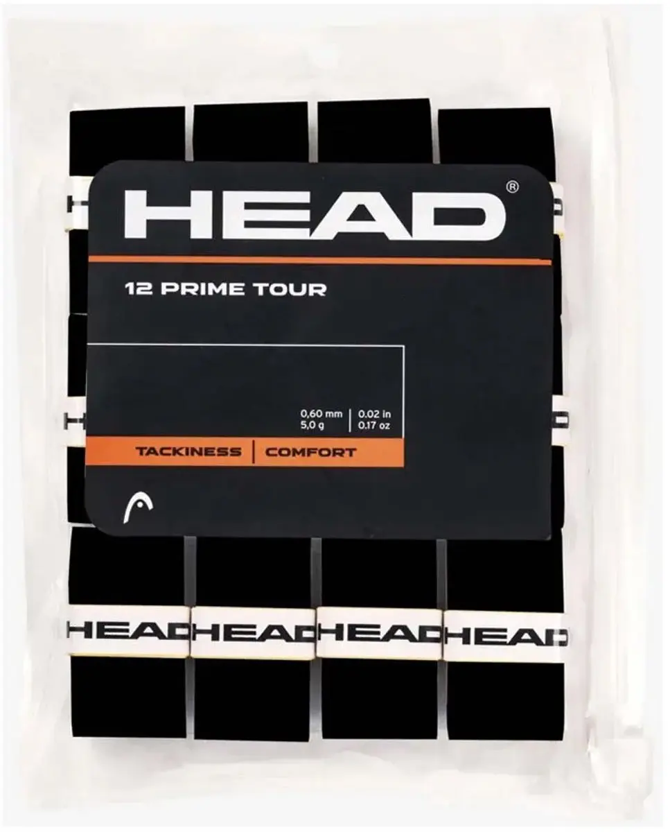 Head Prime Tour Overgrip - 12 Stuks - Zwart - afbeelding 2 van 2