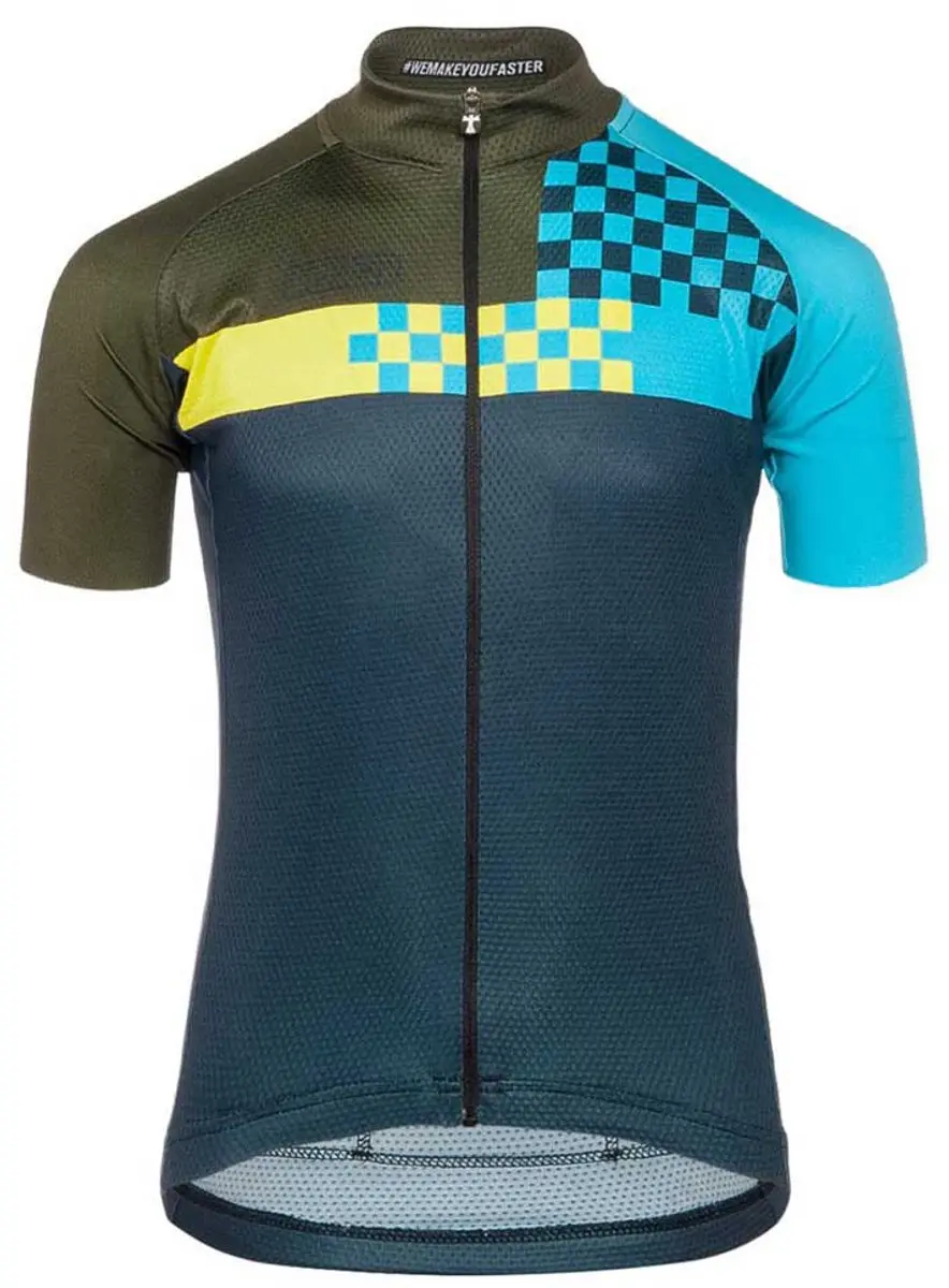 Bioracer Junior Korte Mouw Wielertrui Blauw 140 cm Kinderen