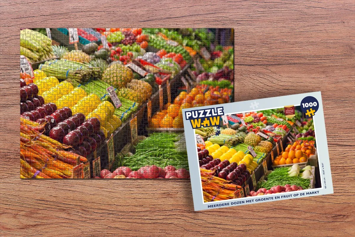 PuzzleWow Fruit Groente Amerika Legpuzzel 1000 Stuks - Multicolor