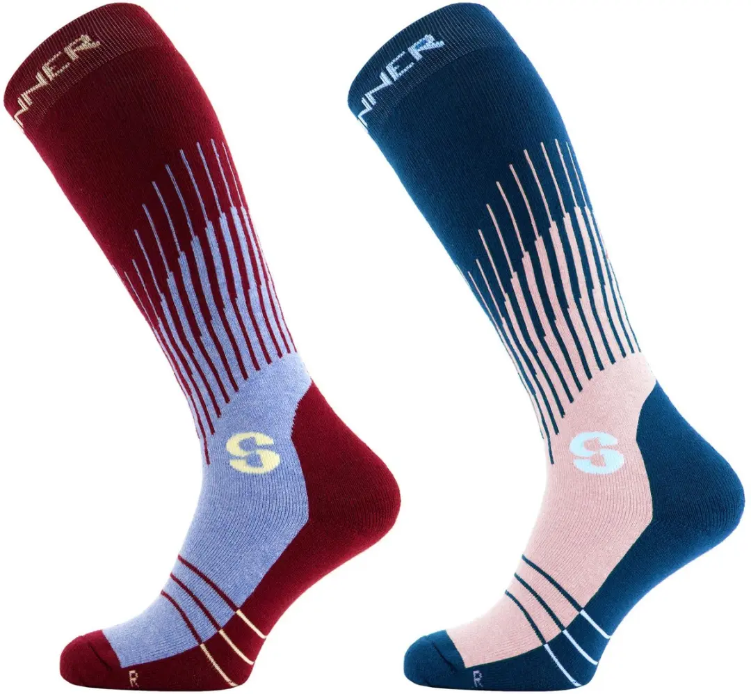 SINNER LADIES SKI SOCKS GRAPHIC DOUBLE PACK