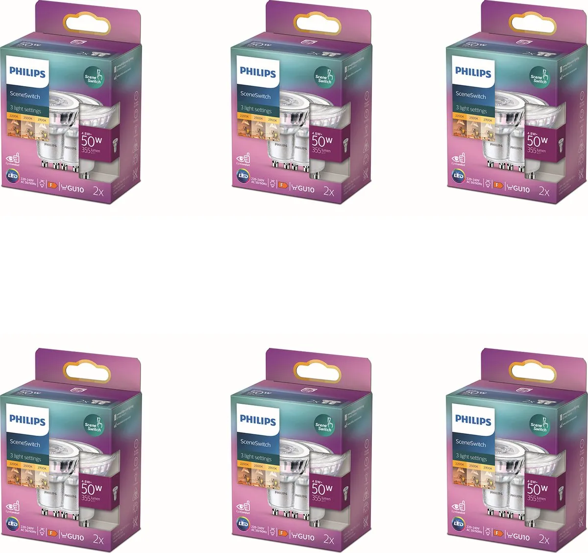 Philips LED GU10 SceneSwitch Warmwit 4.8W
