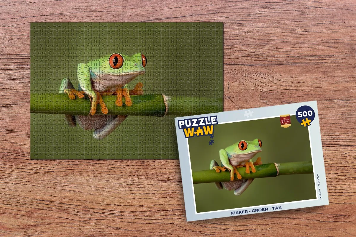 PuzzleWow Kikker Tak Legpuzzel 500 Stuks - Multicolor