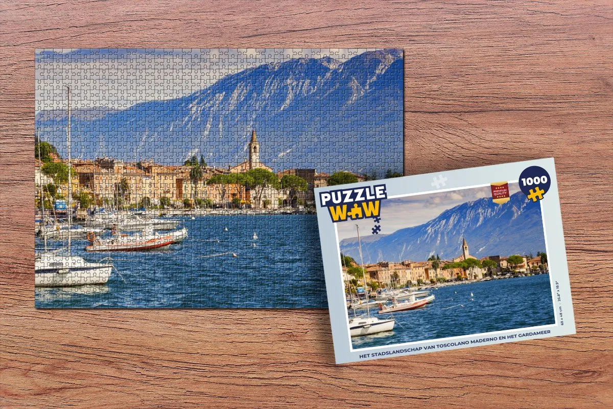 PuzzleWow Gardameer Legpuzzel 1000 Stuks - Multicolor
