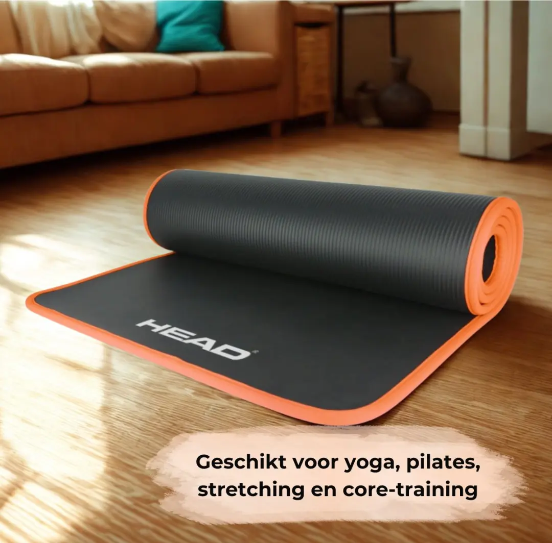 Head Yogamat 180x78cm - Zwart/Oranje