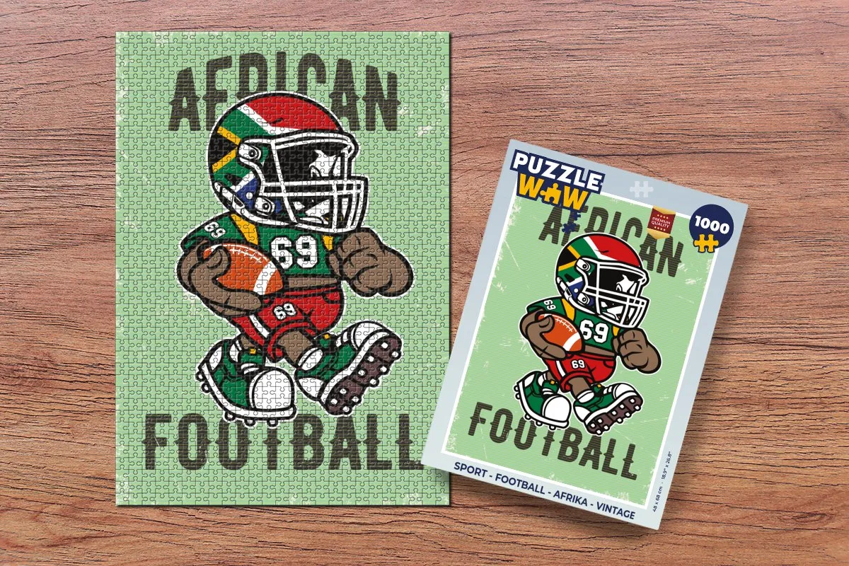 PuzzleWow Football Afrika Vintage Legpuzzel 1000 Stuks - Multicolor