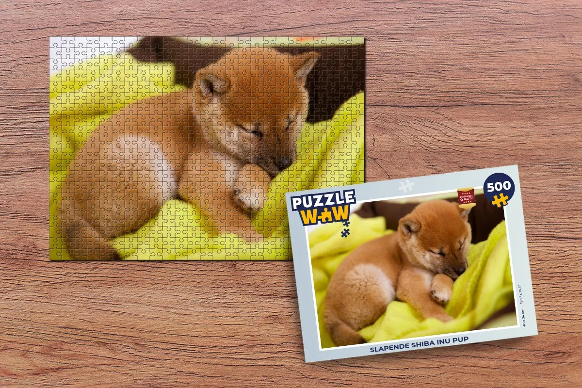 PuzzleWow Slapende Shiba Inu Legpuzzel 500 Stuks - Multicolor