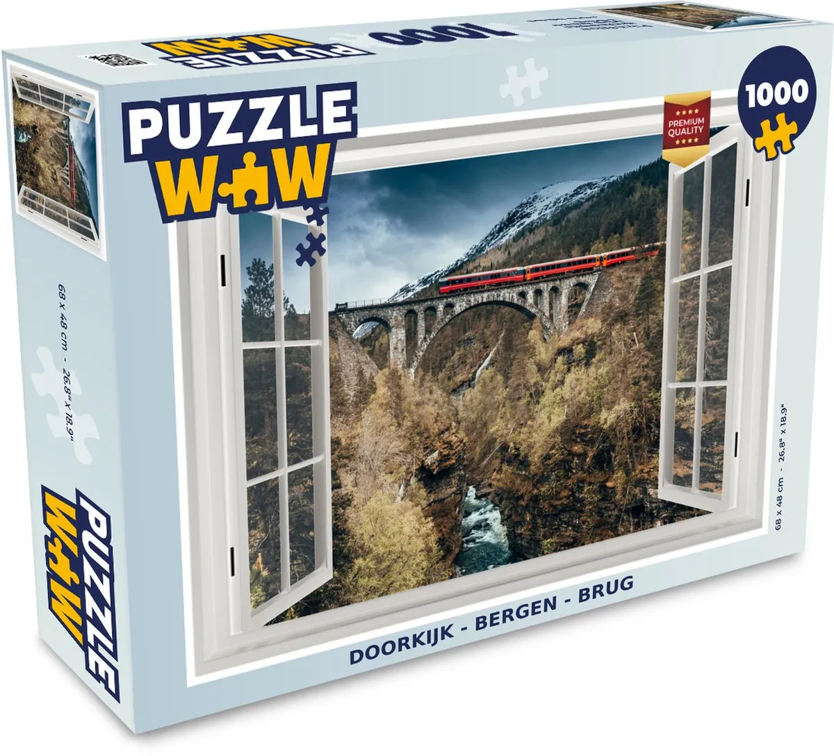 PuzzleWow Bergen Brug Legpuzzel 1000 Stuks - Multicolor