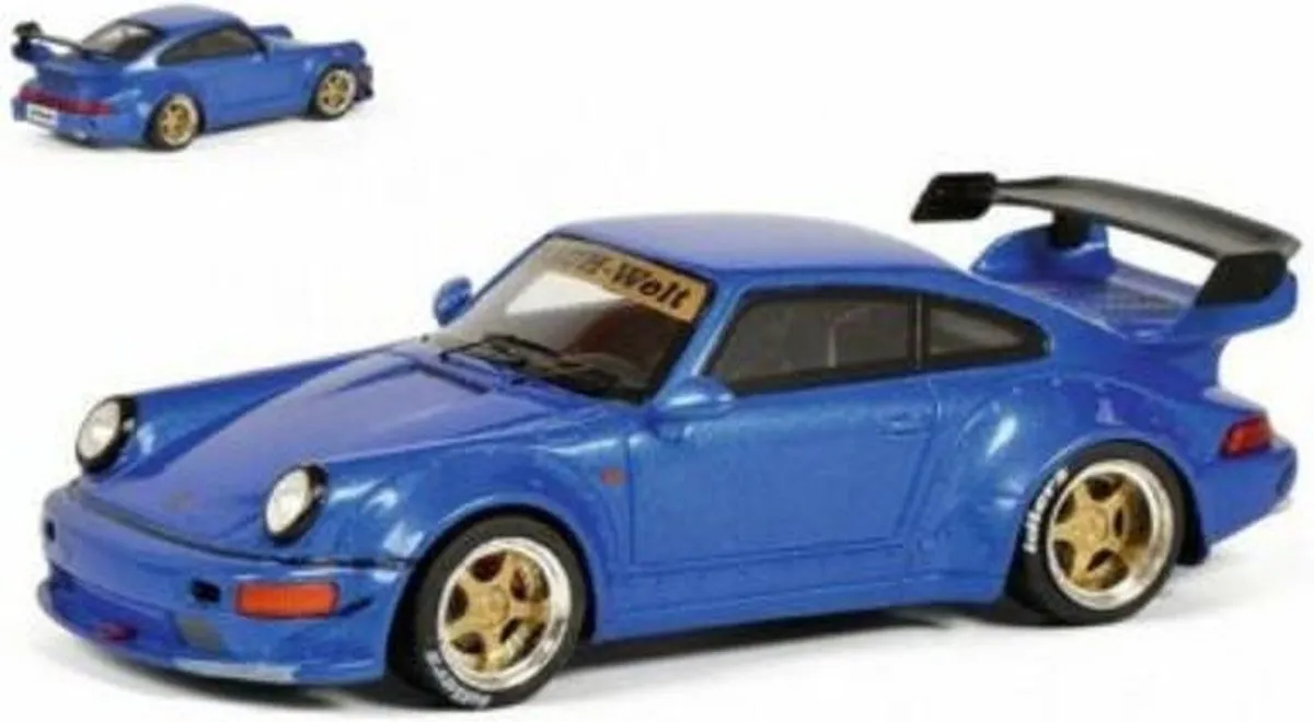 Porsche Rauh Welt RWB 964 1:43 Blauw - Schuco 45 091 1400