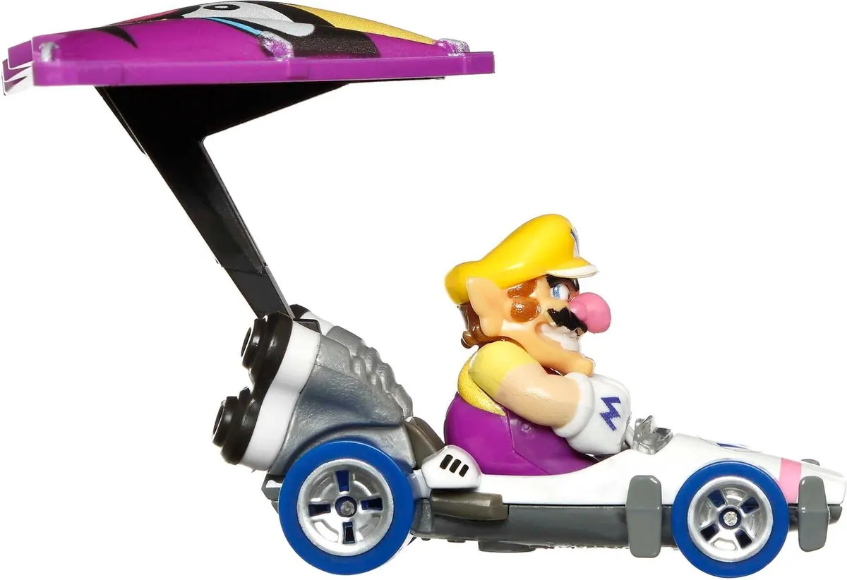 Hot Wheels Mariokart Wario B-Dasher + Wario Wing 1:64 - Meerkleurig