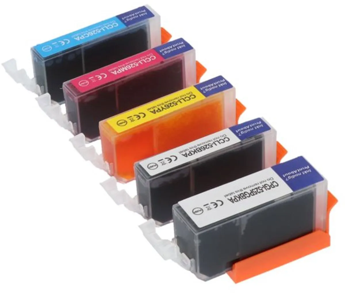 PrintAbout CLI-526BK-PA2 Inktcartridge - 5 Kleuren 75ml - o.a. Canon PIXMA MP500/510/520
