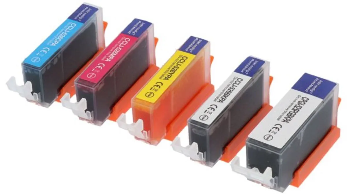PrintAbout CLI-526BK-PA2 Inktcartridge - 5 Kleuren 75ml - o.a. Canon PIXMA MP500/510/520