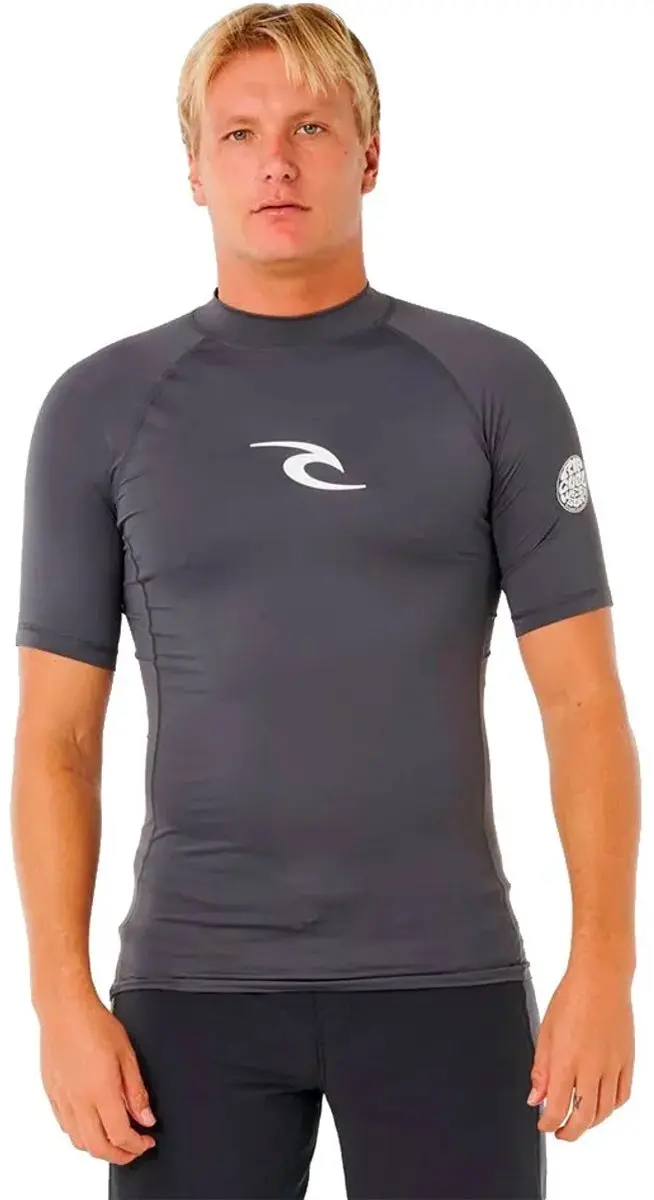 Rip Curl Waves Upf Korte Mouw Rash Guard Grijs XL Man