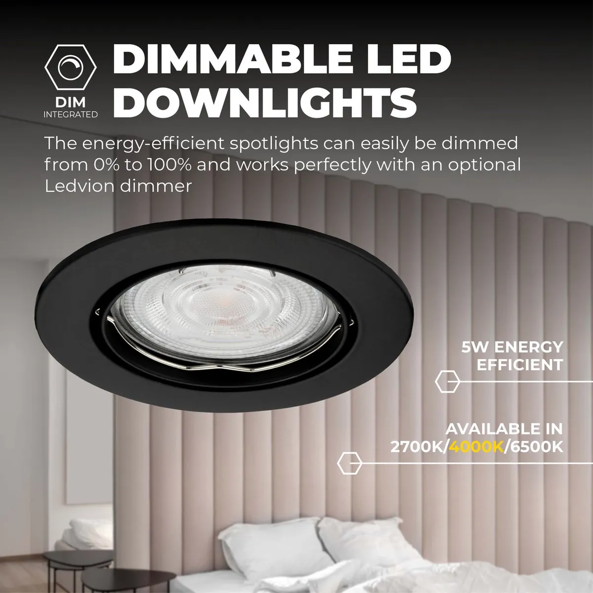Ledvion 6x LED Inbouwspot Amsterdam 3W - Zwart