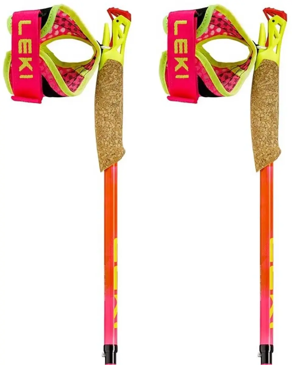 LEKI Ultratrail FX.One SL Trailrunningstokken - Carbon - Neon Pink/Rood