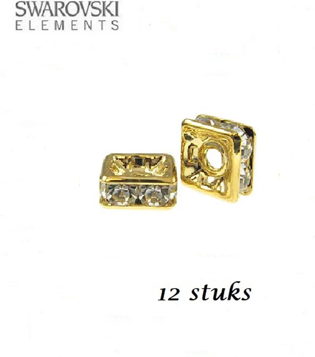 Swarovski Elements Strass Spacer Kralen 4x4mm Goud/Clear