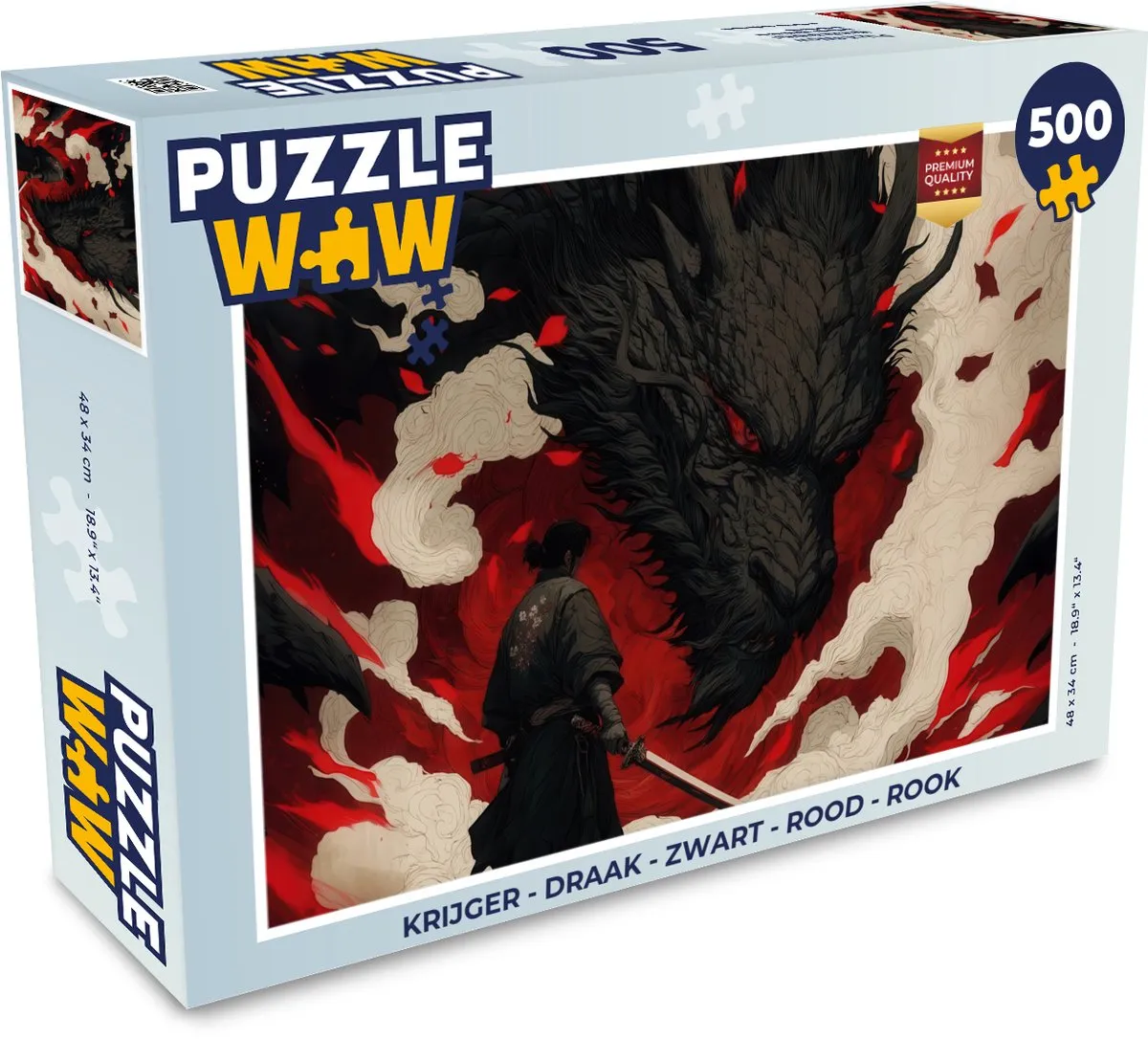 PuzzleWow Krijger Draak Rook Legpuzzel 500 Stuks