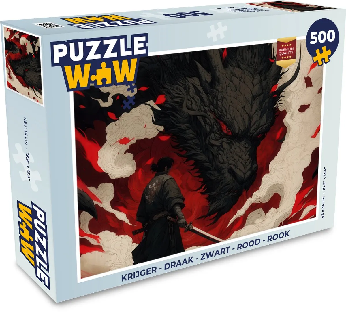PuzzleWow Krijger Draak Rook Legpuzzel 500 Stuks