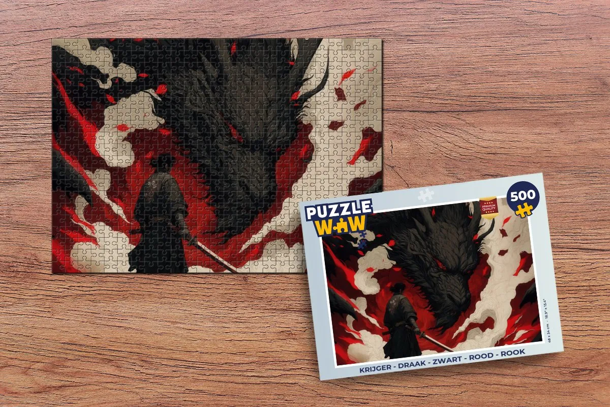 PuzzleWow Krijger Draak Rook Legpuzzel 500 Stuks