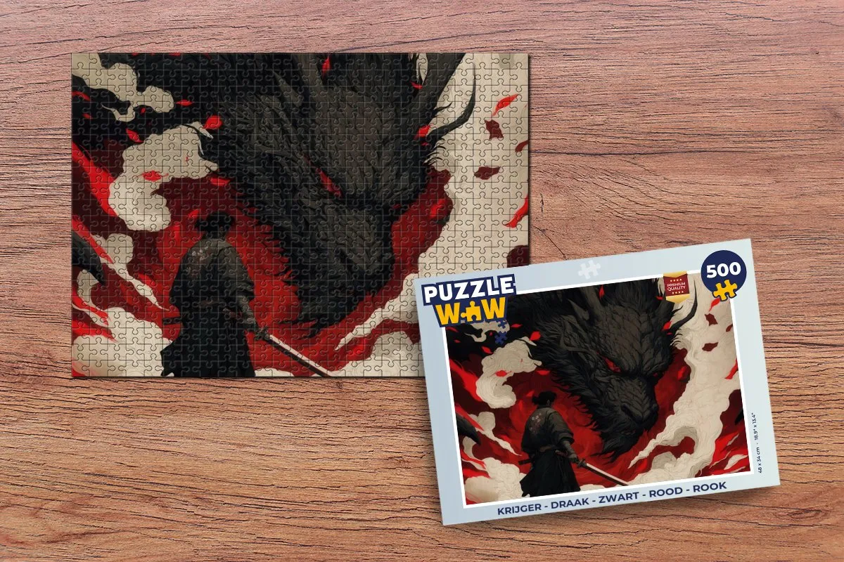 PuzzleWow Krijger Draak Rook Legpuzzel 500 Stuks