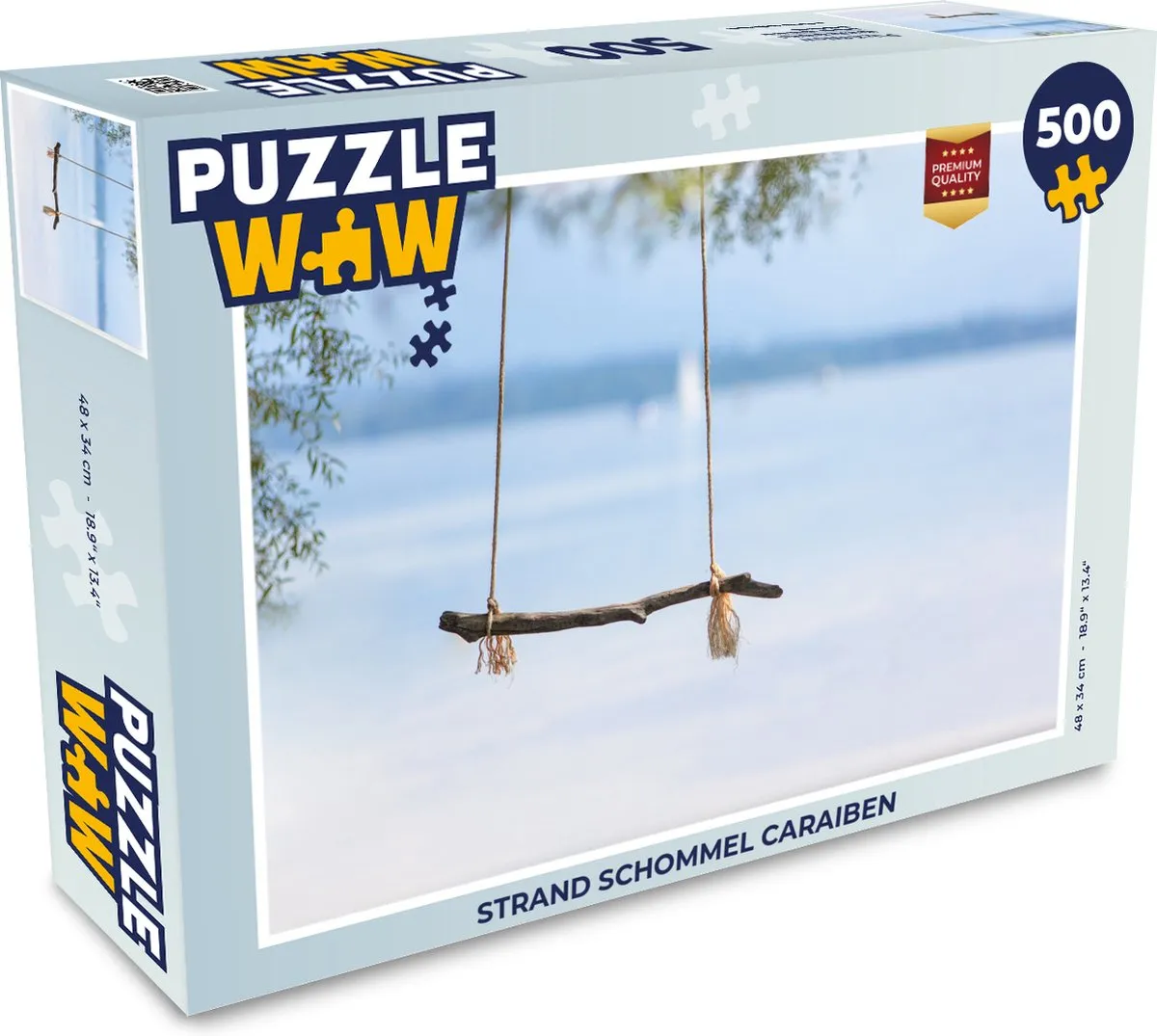 PuzzleWow Strand Schommel Caraïben Legpuzzel 500 Stuks - Multicolor