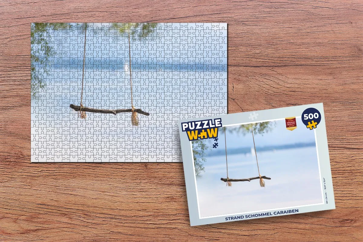 PuzzleWow Strand Schommel Caraïben Legpuzzel 500 Stuks - Multicolor