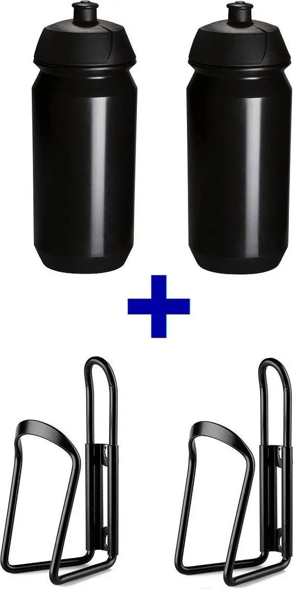set Bidonnen met aluminium bidonhouders