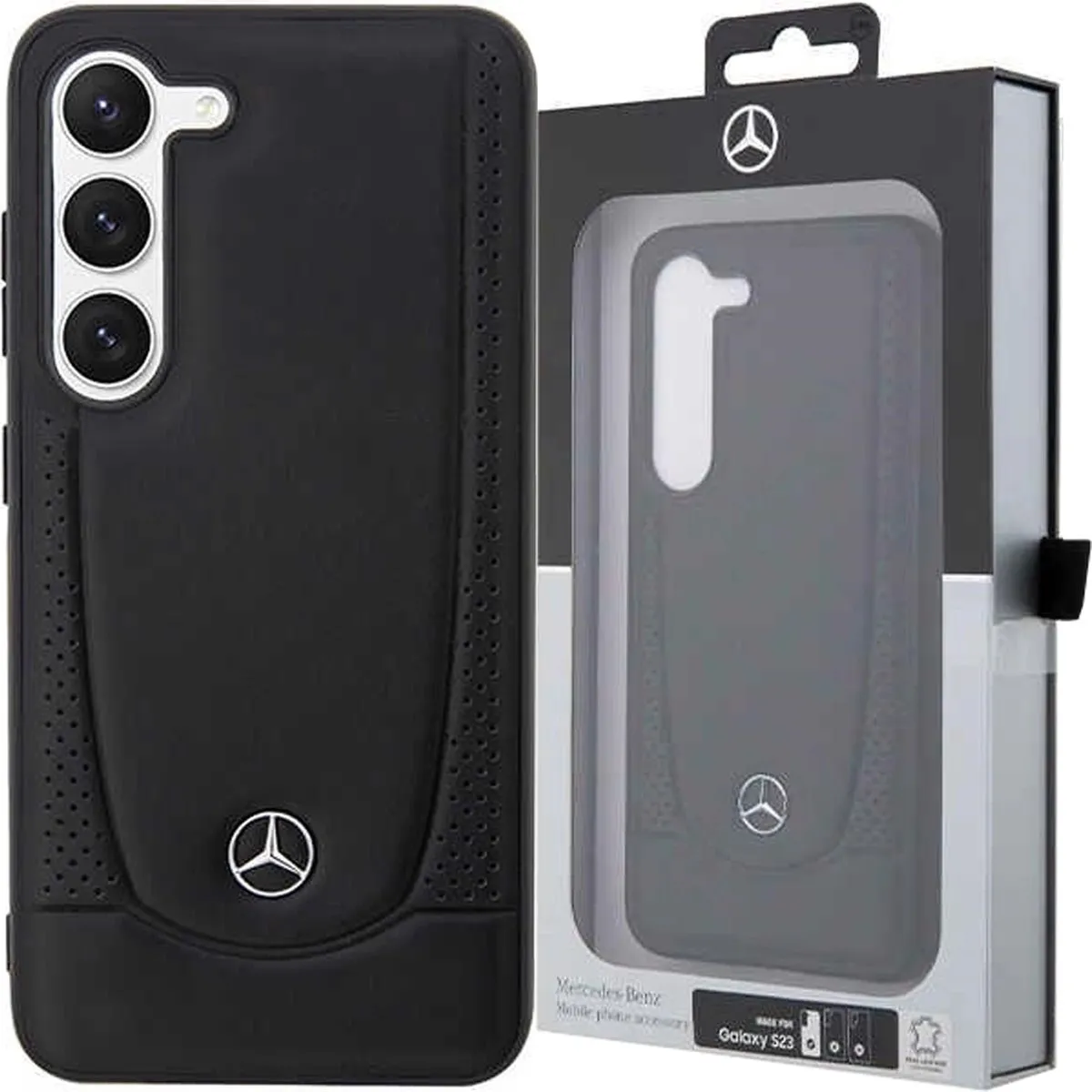 Mercedes-Benz Urban Leather Back Case - Samsung Galaxy S23 FE - Zwart - afbeelding 6 van 6